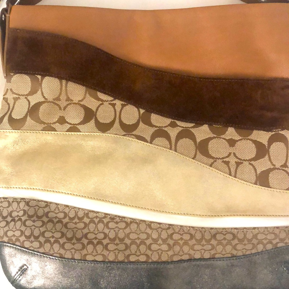 Vintage Coach multi fabric handbag